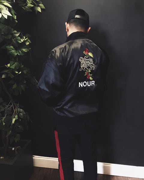 Lion Of Allah Embroidery Lightweight Satin Stadium Jacket – NOUR