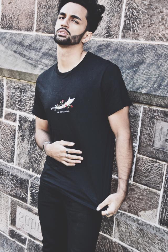 Signature Embroidery Ya Hussain Premium T-Shirt: Black