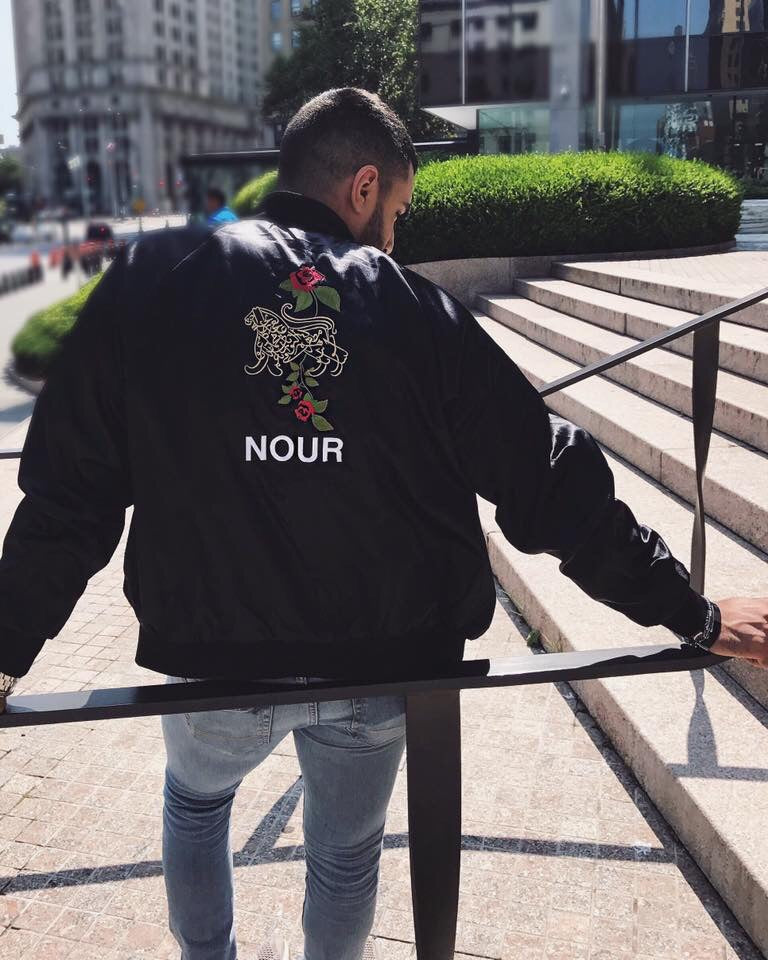 Lion Of Allah Embroidery Lightweight Satin Stadium Jacket